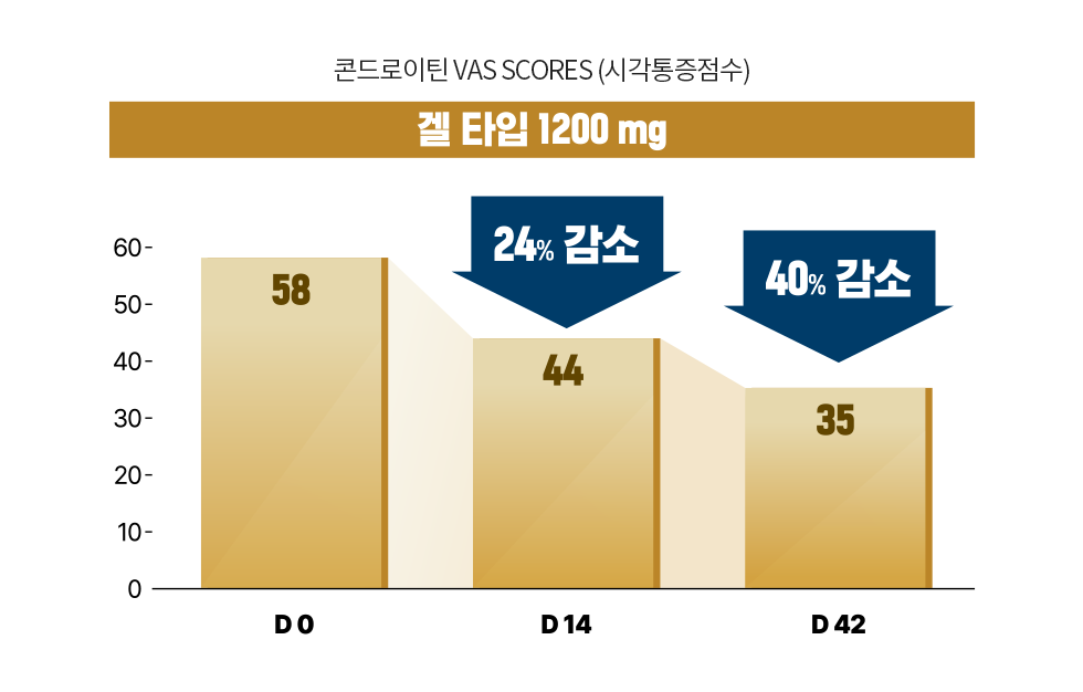 콘드로이틴 VAS SCORES 시각통증점수 그래프 - pc